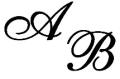 font ALS script (initials)